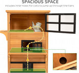 Casa para Gatos 3 Niveles PawHut, Refugio Exterior, Modelo 2023