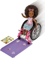 Barbie Chelsea Muñeca con Silla de Ruedas y Accesorios
