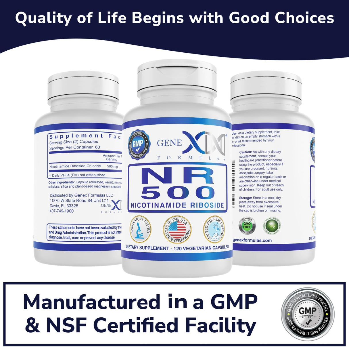 Nicotinamida Ribósido 500mg - Precursor de NAD+ para Envejecimiento