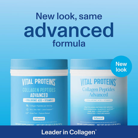 Colágeno en polvo Vital Proteins, péptidos, 20 oz, ácido hialurónico