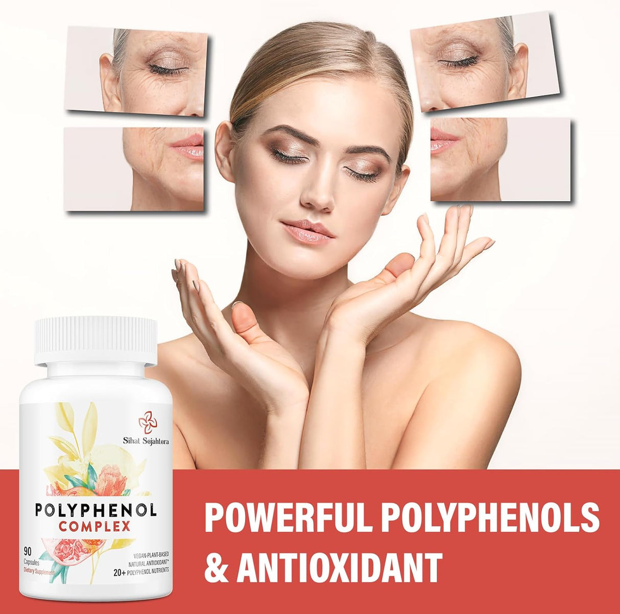 Suplemento de Polifenoles 67,500 MG  Antioxidantes y Energía