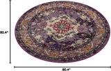 Alfombra Redonda Boho Chic, Diseño Medallón, Modelo MNC243P