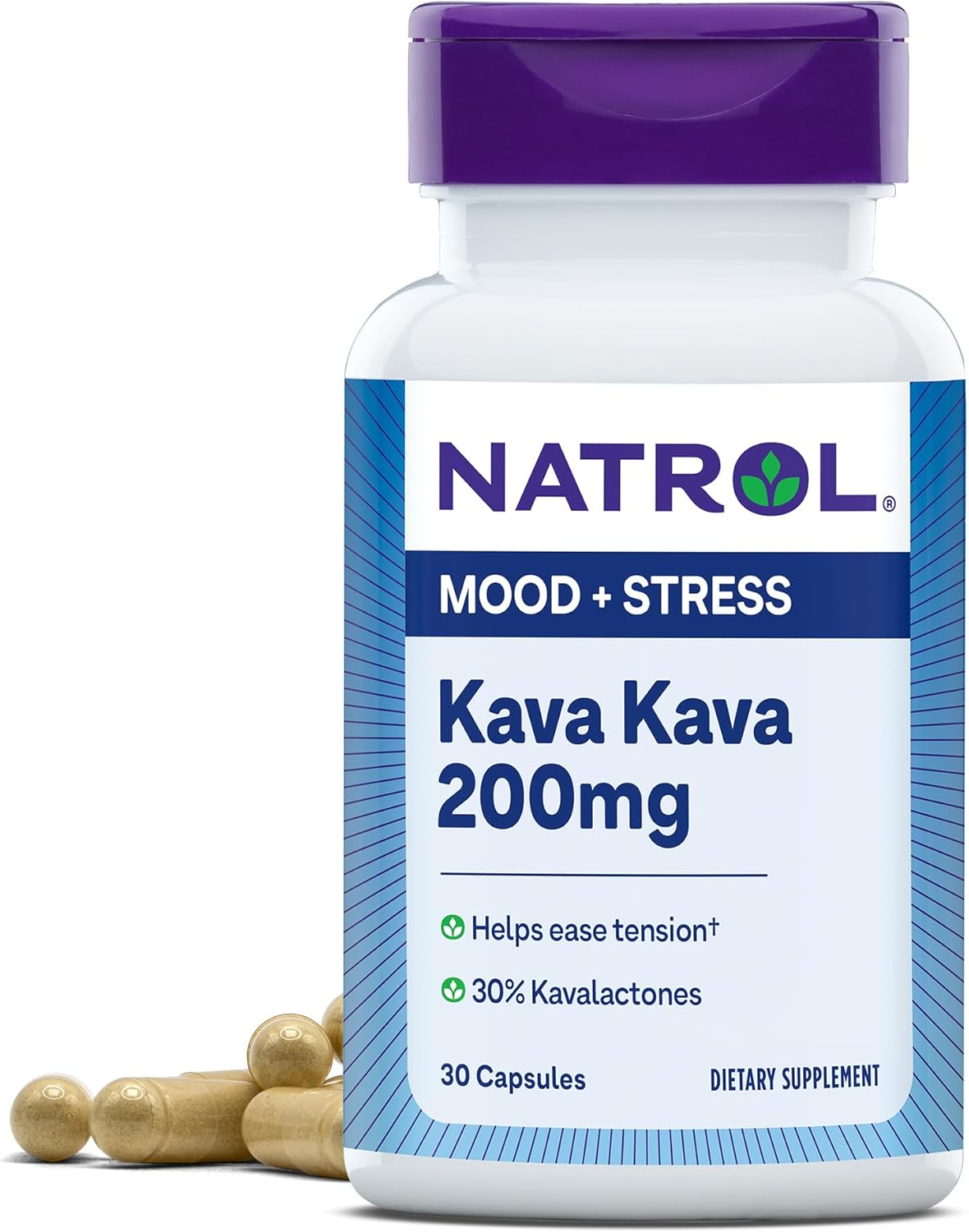 Suplemento Natrol Kava Kava 200mg, Relajación, 30 Cápsulas