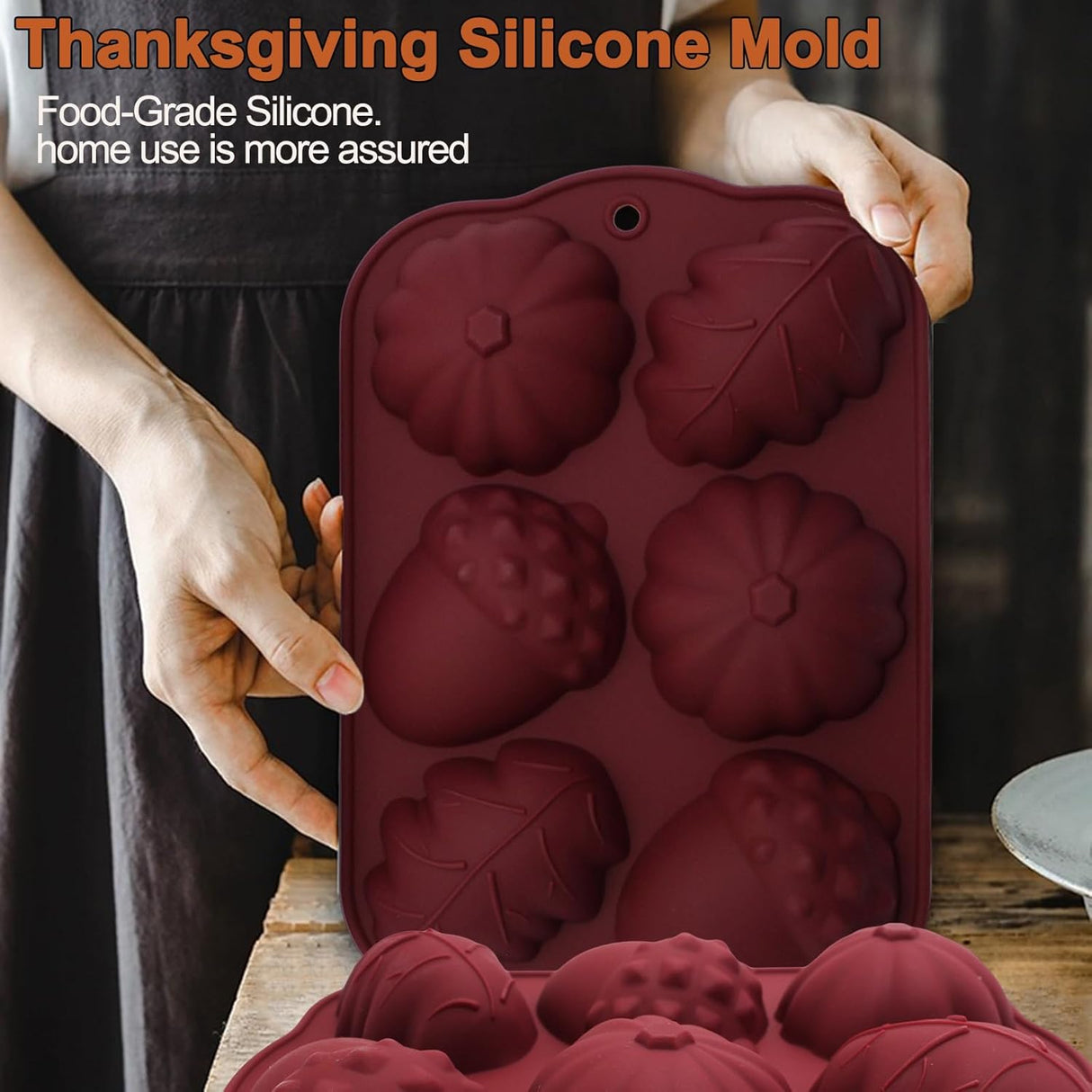 Moldes de Silicona para Chocolate y Jabón, 2PCS Otoño