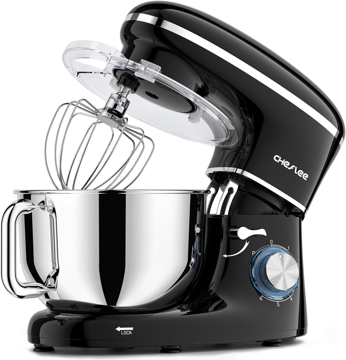 Batidora de pie CHeflee, 600W, 6.5QT, 6+P, accesorios incluidos