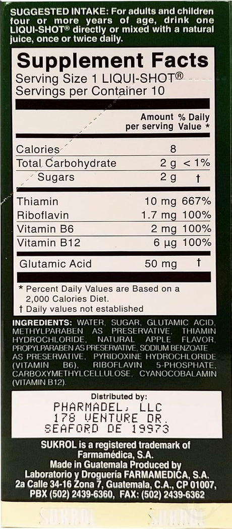 Sukrol Suplemento Multivitamínico Líquido 10 Unidades