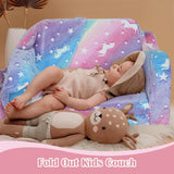 Silla plegable y convertible en cama con manta para niños