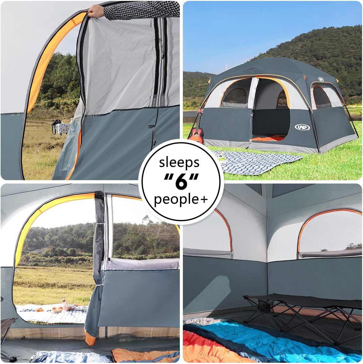 Tienda UNP Carpa 6 Personas Impermeable y Resistente al Viento