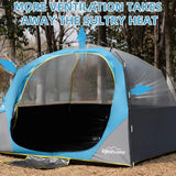 Tienda de campaña 4 personas, fácil montaje, impermeable, modelo X.