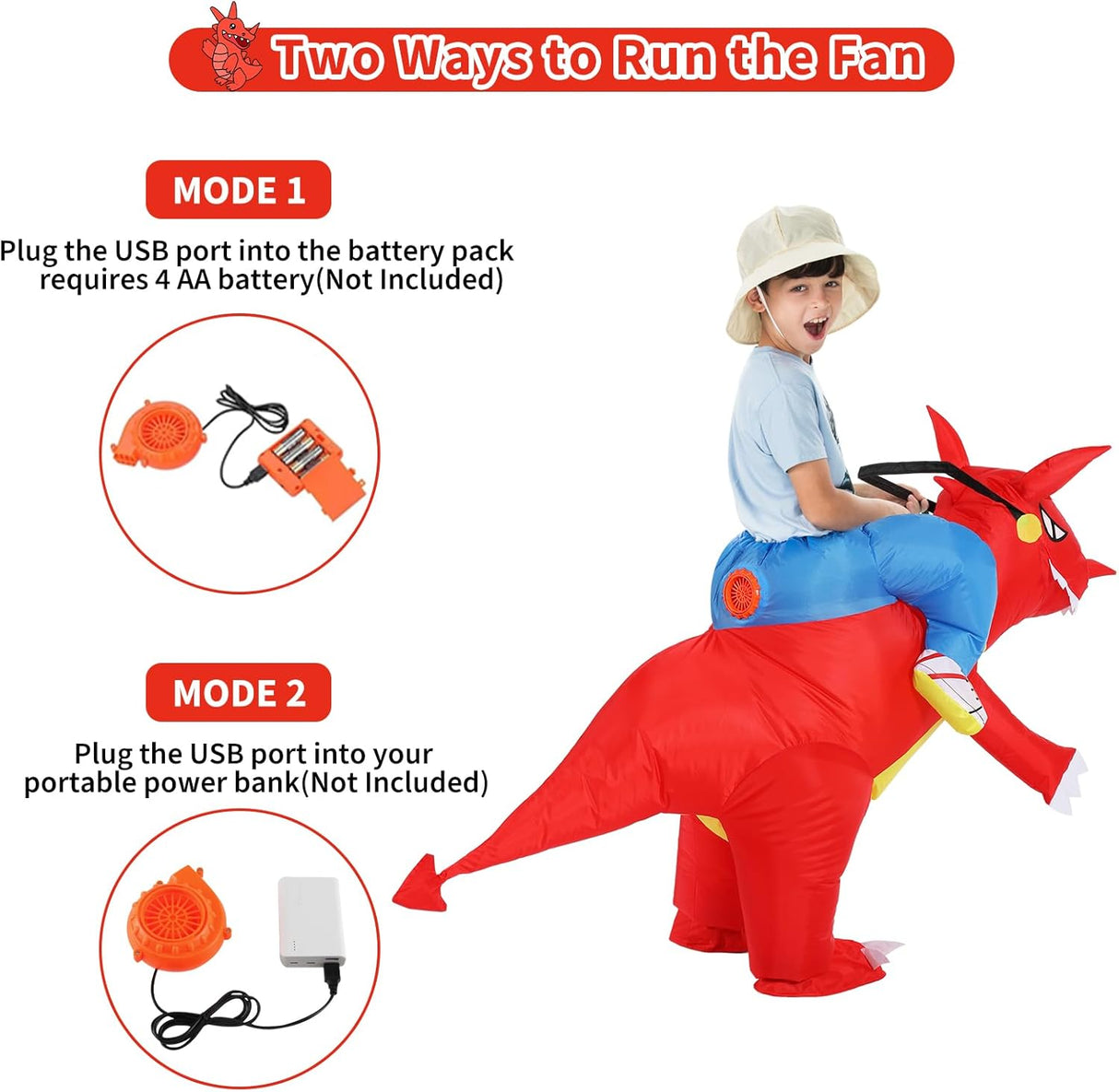 Disfraz Inflable de Dinosaurio TOLOCO para Niños, Halloween
