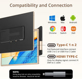 Extensor de pantalla 15.6'' portátil, 1080P, rotación 360°