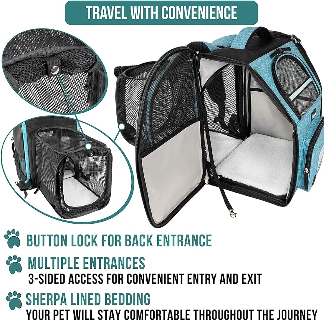 Mochila para gatos expandible para viajes y senderismo