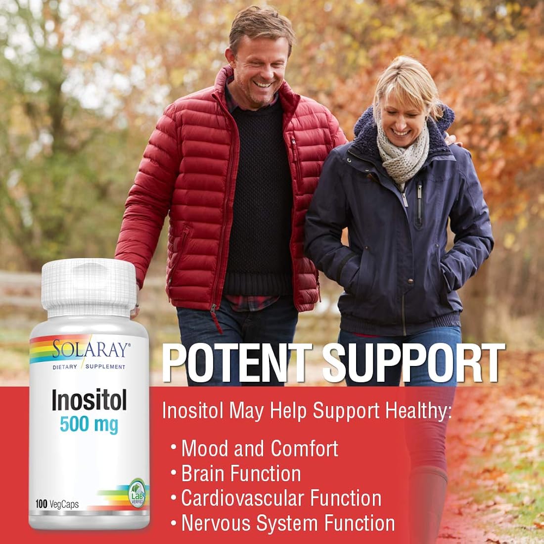 Suplemento de inositol de 500 mg apoyar el cerebro saludable