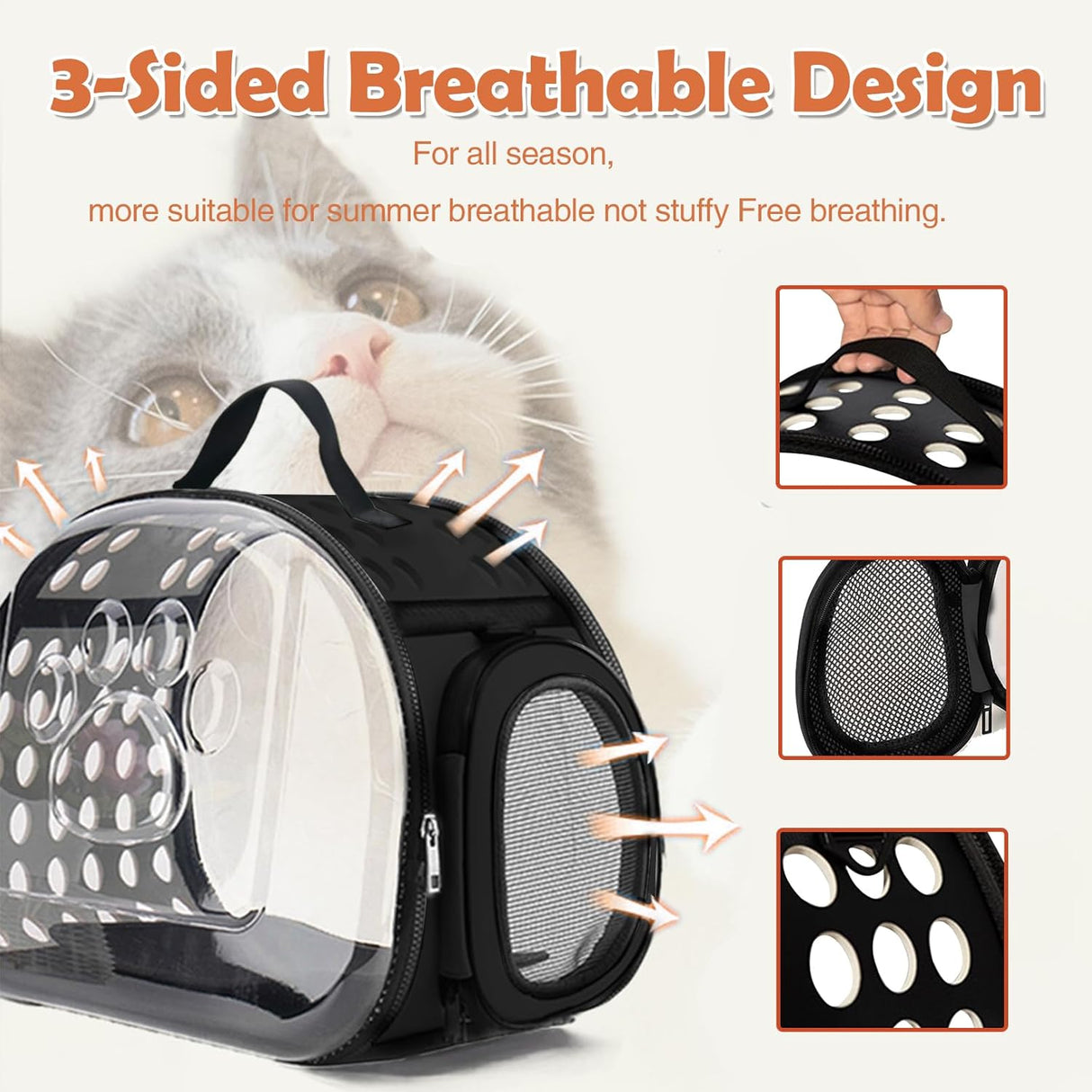 Transportadora BNOSDM Plegable para Gatos y Perros Pequeños