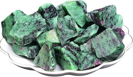 Cristales Rústicos de Zozita Rubí Verde para Sanación