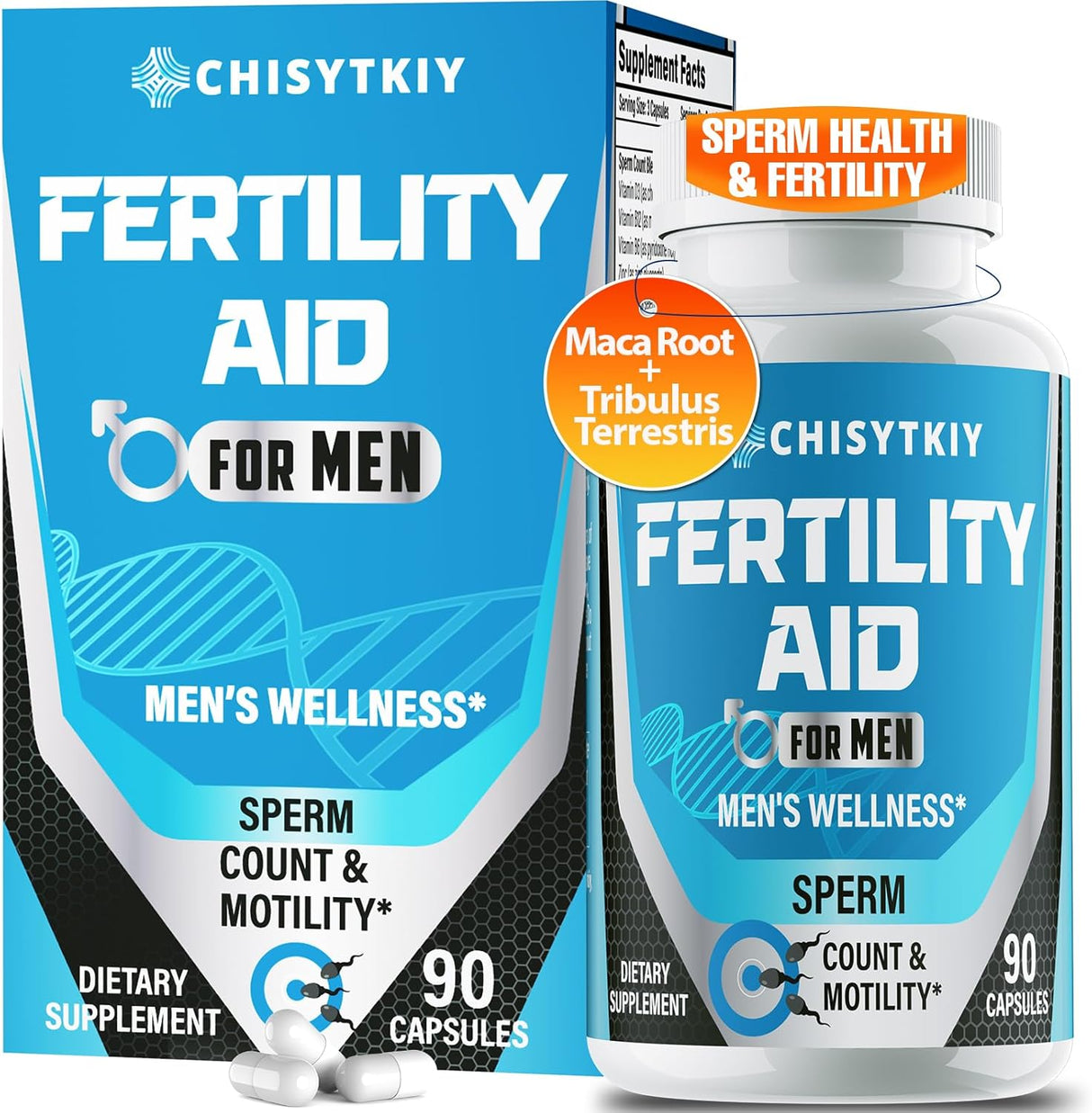Suplemento para fertilidad masculina, 90 cápsulas