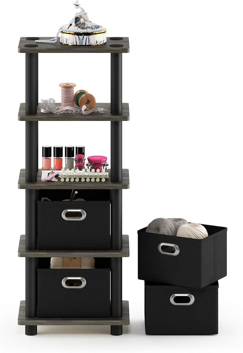 Estante FURINNO Turn-N-Tube con 4 compartimentos, modelo LACi