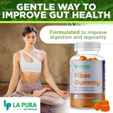 Suplementos de fibra de raíz de achicoria prebiótica de 0.18 onzas, 60 gomitas – Apoya la salud digestiva, mezcla de fibra prebiótica a base de plantas – Sabor naranja y bayas mixtas – Sin OMG, sin