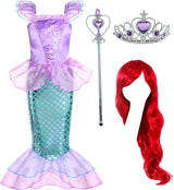 Disfraz de sirena para niñas Joy Join con peluca y corona
