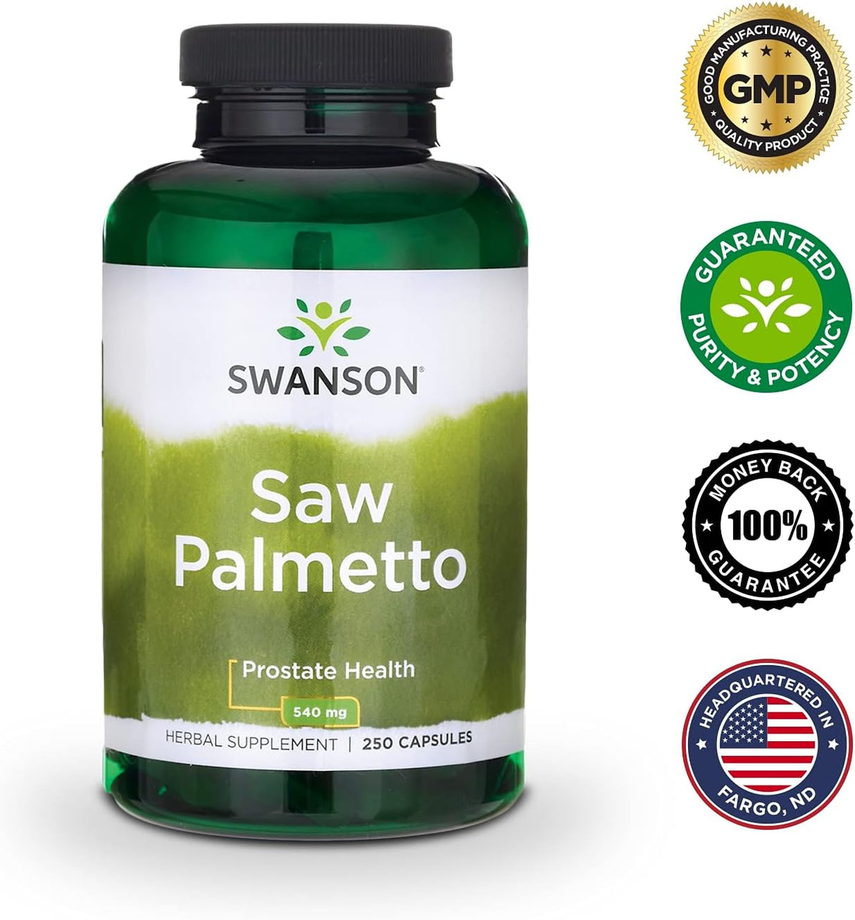 Suplemento Saw Palmetto 0.02 oz 250 cápsulas por Swanson