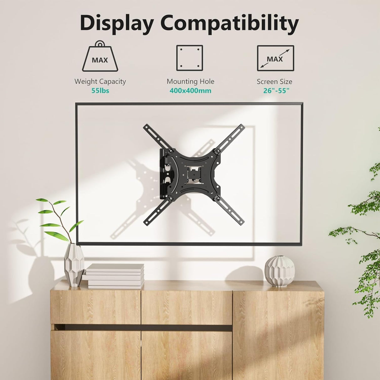 Soporte de pared giratorio para TV pantallas planas LED