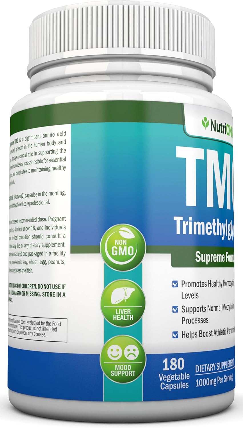 Suplemento TMG Trimethylglycine 1000mg - 180 Cápsulas