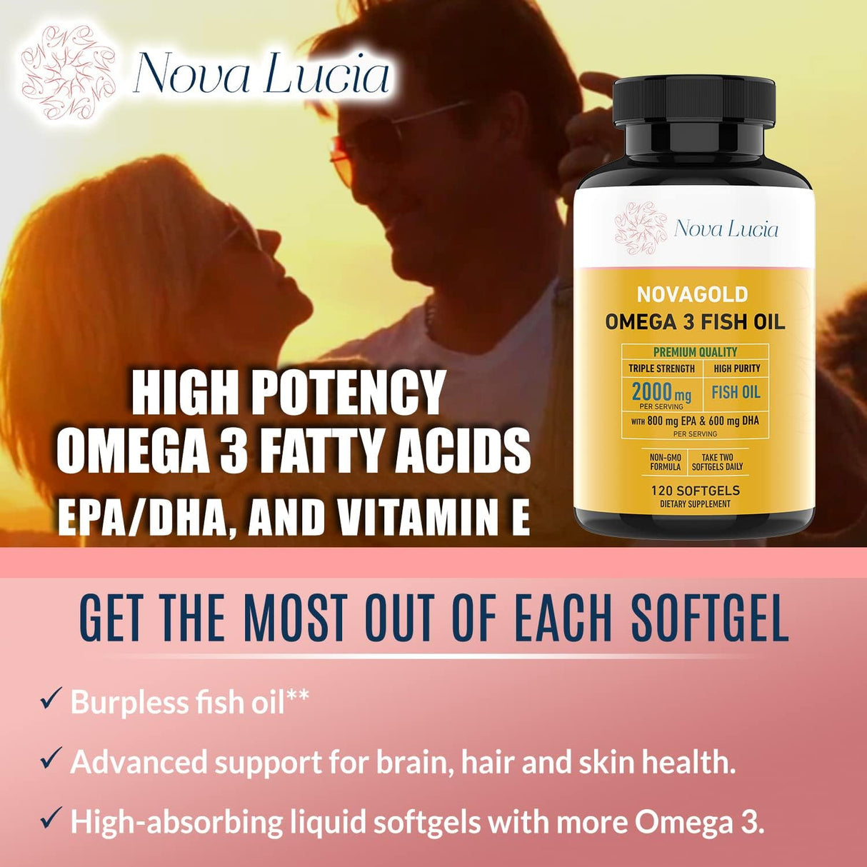 Omega 3 Fish Oil Suplemento Max Fuerza 120 Softgels