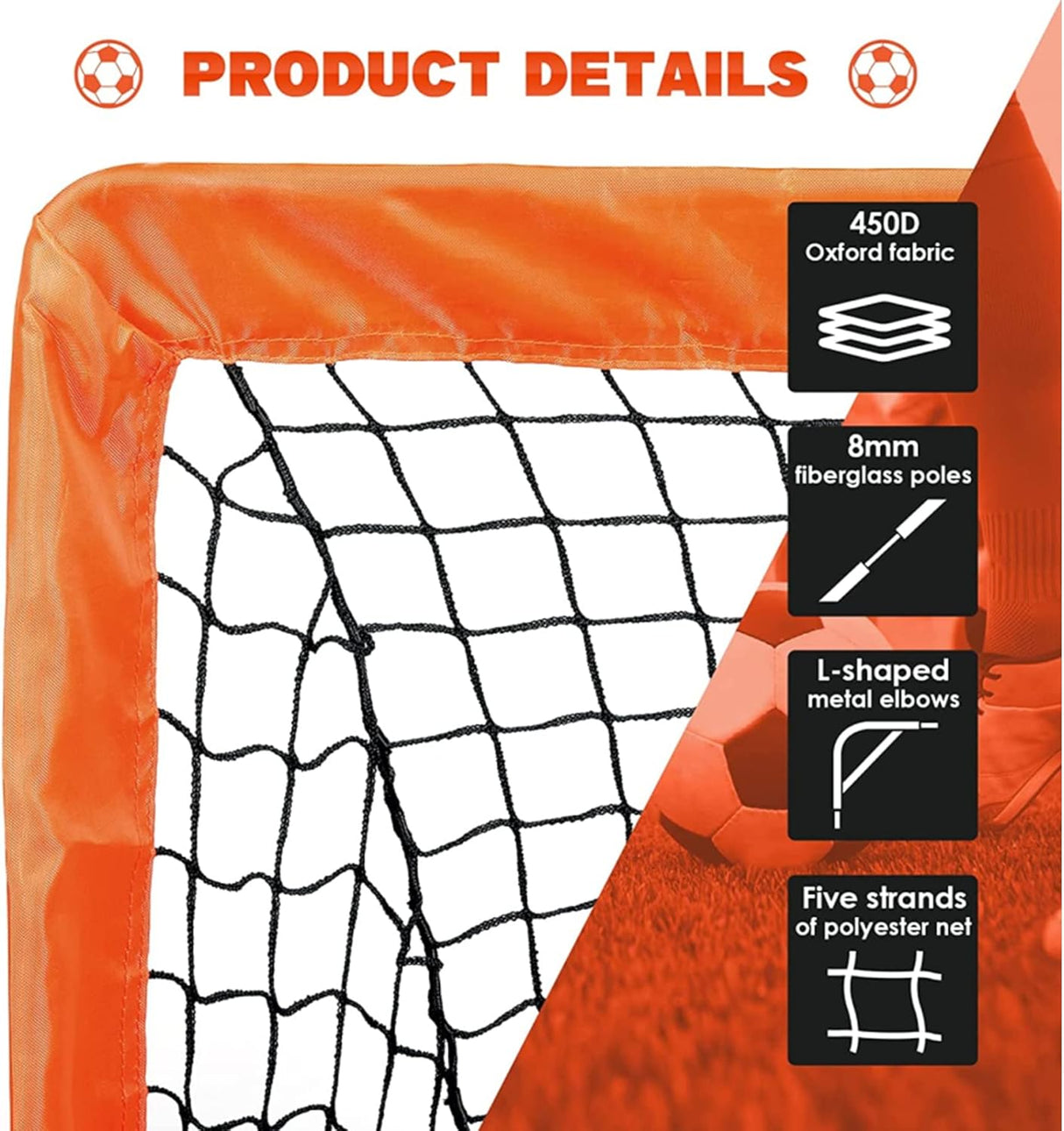 Simple Deluxe Portería de fútbol portátil de 4 x 3 pies