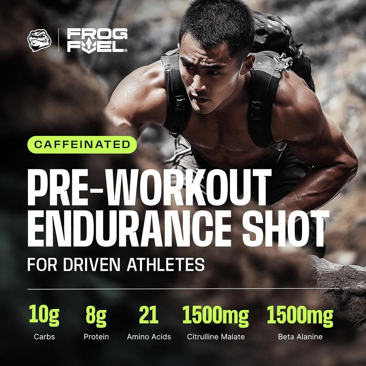 Frog Fuel Shot Energizante: 80mg Cafeína, 1500mg Beta Alanina