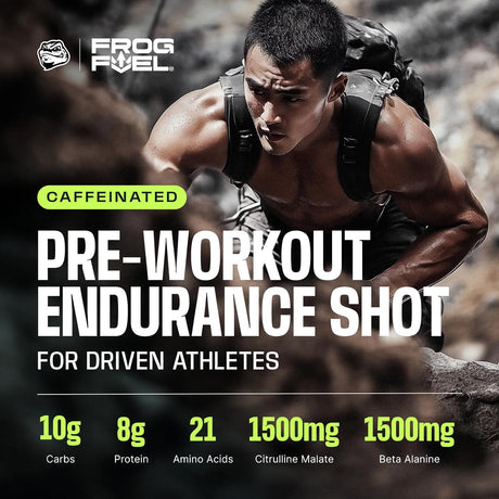 Frog Fuel Shot Energizante: 80mg Cafeína, 1500mg Beta Alanina