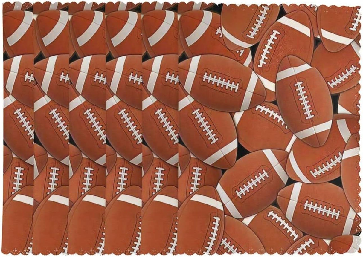 Manteles de mesa de fútbol, set de 6, antideslizantes, 12x18