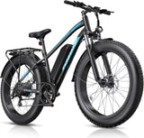Bicicleta Eléctrica 750W, 60 Millas, Suspensión, 26 Fat Tire