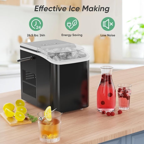 Máquina de Hielo DUMOS, portátil, 9 cubos en 6 min, 1.5 L