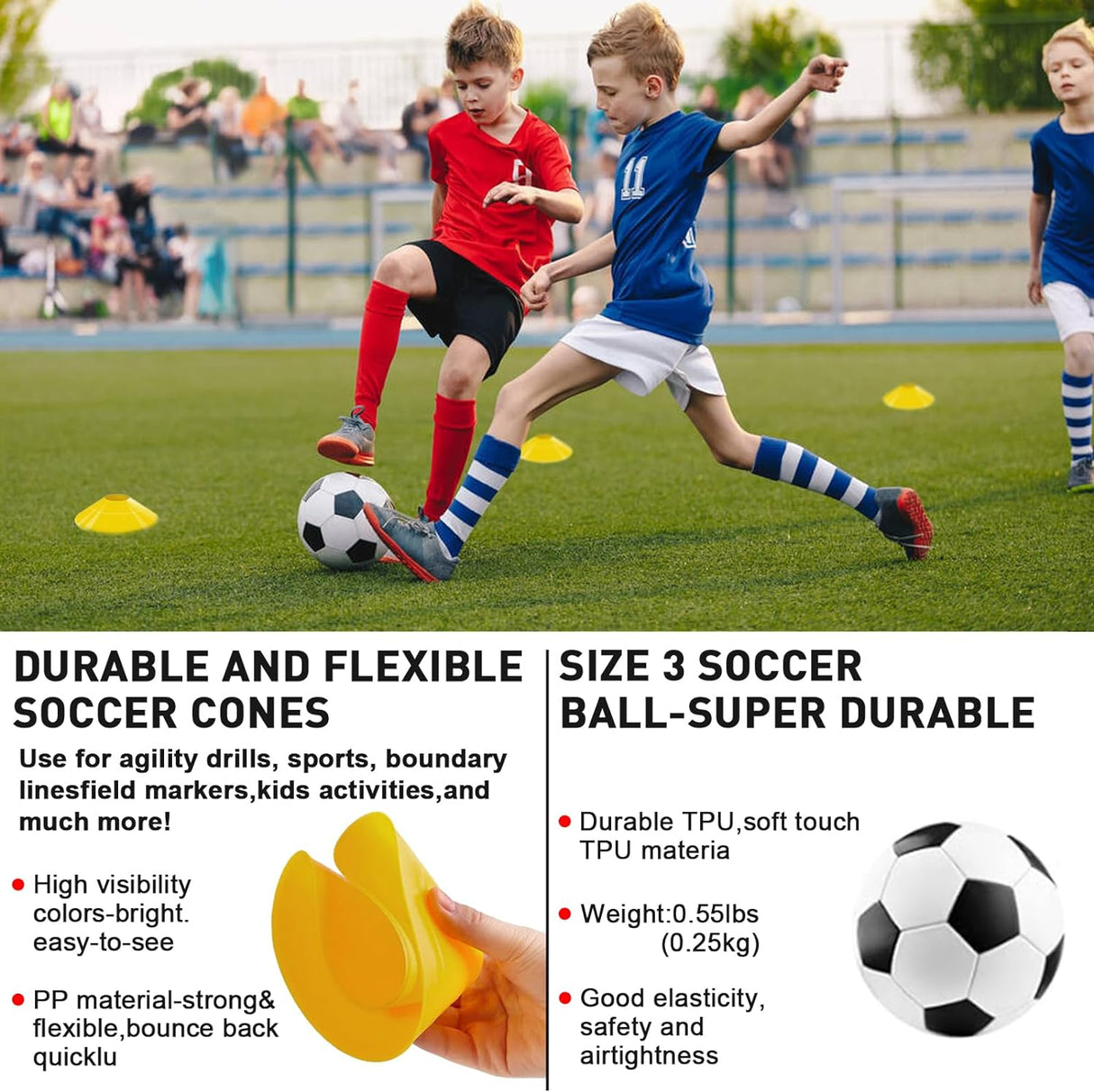 Set de Porterías de Fútbol 6x4 Pies con Accesorios para Niños