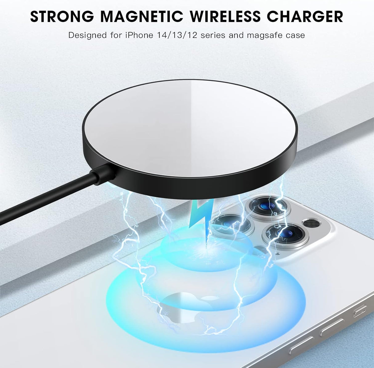 Cargador inalámbrico magnético para celulares negro