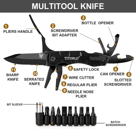 Cuchillo de bolsillo, multiherramienta, plegable EDC