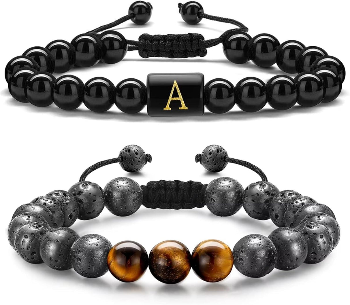 Pulseras de cuentas con iniciales para hombre