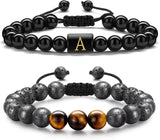 Pulseras de cuentas con iniciales para hombre