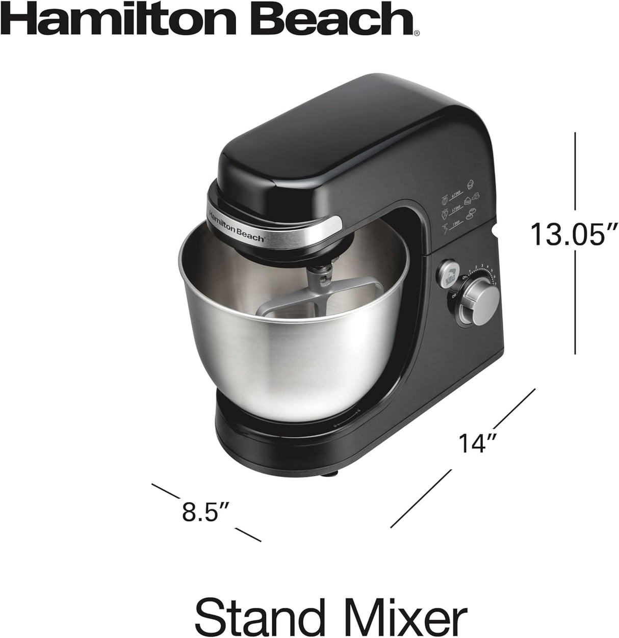 Batidora Eléctrica Hamilton Beach 4 Qt, 7 Velocidades, Accesorios