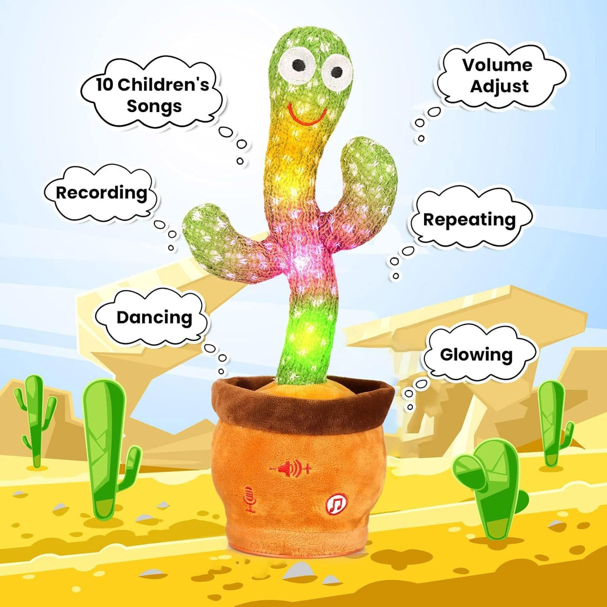 Cactus Bailarín Repetidor, Juguete Infantil, Sonidos y Música