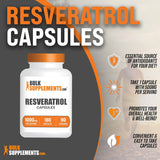 Suplemento BULKSUPPLEMENTS de resveratrol 1000mg 180 cáp