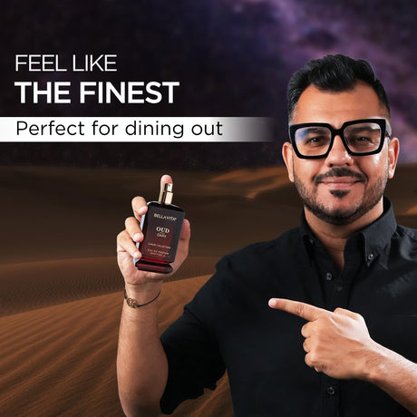 Perfume Intenso Oud Dark, unisex, familia especiada y ambarina