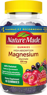Suplemento Nature Made Gomitas de glicinato de magnesio