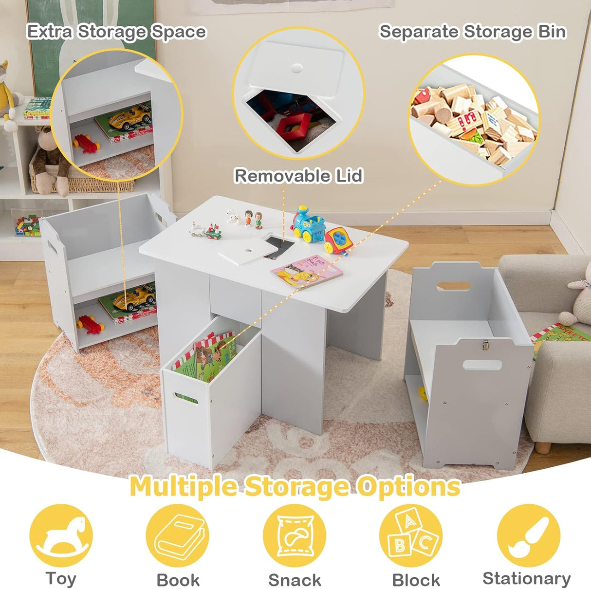 Juego de mesa y silla para niños mesa de actividades 4 en 1