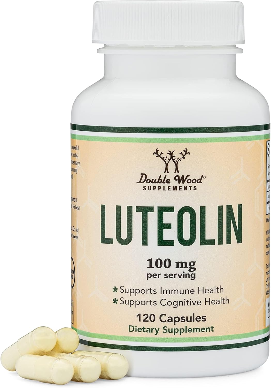 Suplemento de Luteolina Double Wood 100mg, 120 cápsulas