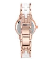 Reloj de pulsera con esfera de diamantes, dorado rosa.