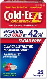 Cold-EEZE Menta Sin Azúcar, Pastillas de Zinc, 25 Ct