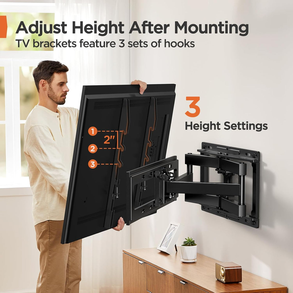 Soporte de pared para TV Perlegear, 26-65”, PGMFK4, articulado