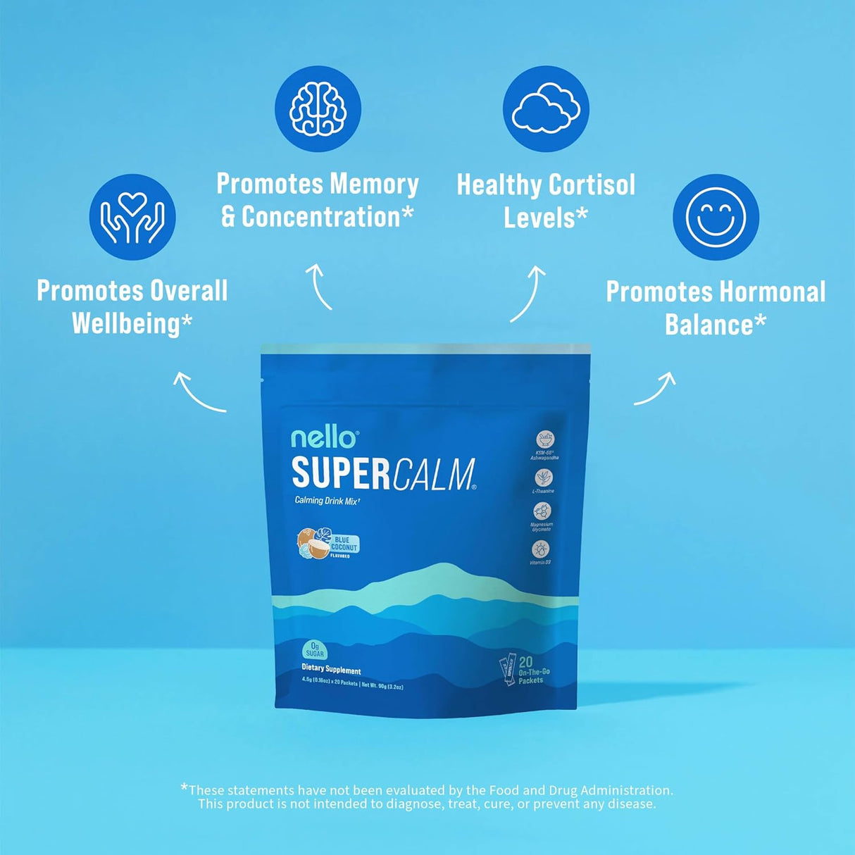 Mezcla en Polvo Nello Supercalm, Relajación y Enfoque, 20 Serv.
