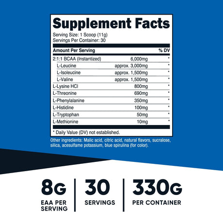 Nutricost EAA Powder 30 Servings - Aminoácidos Esenciales, No GMO
